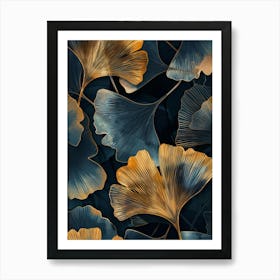 Ginkgo Leaves Wallpaper 2 Art Print