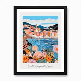 Poster Of Santa Margherita Ligure, Italy, Illustration In The Style Of Pop Art 1 Art Print