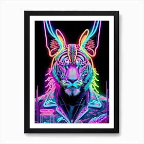 Neon Tiger 5 Art Print