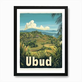 Aihrgdesign A Vintage Travel Poster Of Ubud 3 Art Print