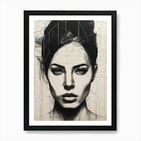 Abstract Portrait Of A Woman Art Print