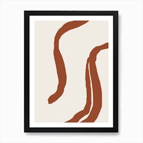 Soft Terracotta Lines 01 Art Print