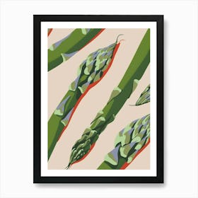 Asparagus Illustration Pattern Art Print