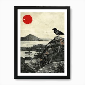 Bird On A Rock Poster