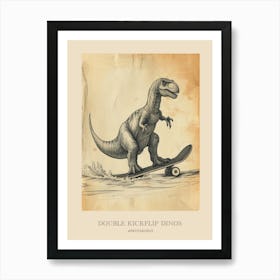 Apatosaurus Vintage Dinosaur Poster 3 Art Print