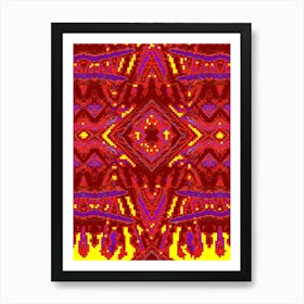 Red, Yellow, And Blue Abstract Pattern Art Print