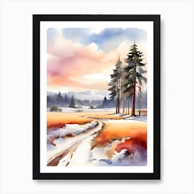 Watercolor Landscape Painting .2 Art Print