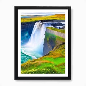 Gullfoss, Iceland Majestic, Beautiful & Classic (1) Art Print