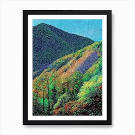 Great Smoky Mountains National Park United States Of America Pointillism Art Print