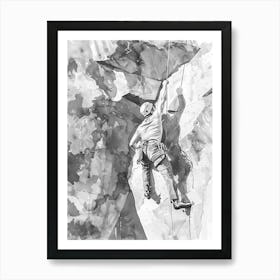 Bouldering Project Austin Texas Black And White Watercolour 1 Art Print