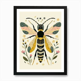 Colourful Insect Illustration Yellowjacket 18 Art Print