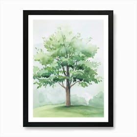 Paulownia Tree Atmospheric Watercolour Painting 5 Art Print