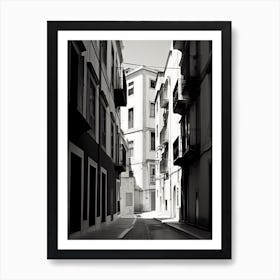 Lisbon, Portugal, Photography In Black And White 1 Art Print