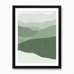 Pastel Green Landscape No.2 Art Print