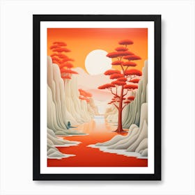 "Eastern Impressions: A Brushstroke of Asian Landscapes" Art Print