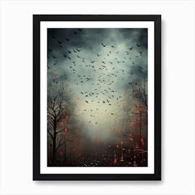 Flock Of Birds Winter 4 Art Print