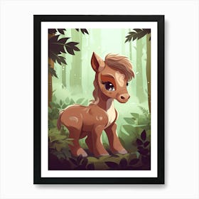 A Cute Foal In The Forest Illustration 1watercolour Art Print