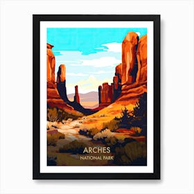 Arches National Park Travel Poster Illustration Style 1 Art Print