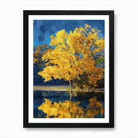 Autumn Tree By The Lake 5 Art Print