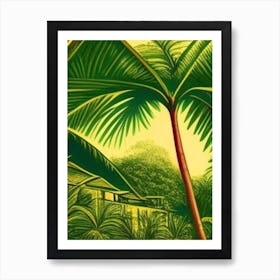 Dominica Beach Vintage Sketch Tropical Destination Art Print