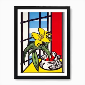 Gladoli Flower Still Life  1 Pop Art Style Art Print