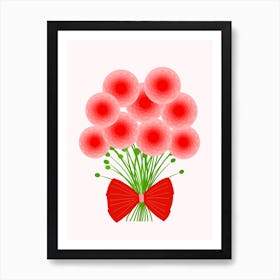 Red Dahlias Art Print