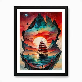 Ship In The Sky Art Print