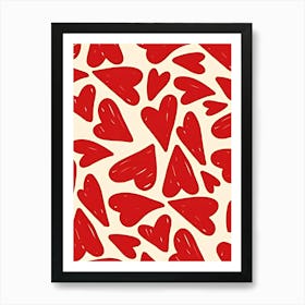 Red Hearts Art Print
