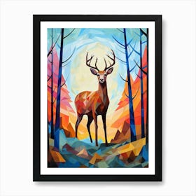 Deer Abstract Pop Art 2 Art Print