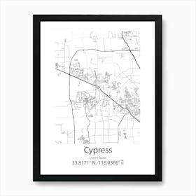 Cypress Lake,United States Minimalist Map Art Print