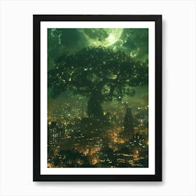 Whimsical Tree In The City 3 Art Print