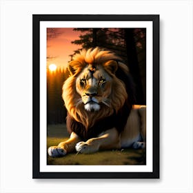 the king at Sunset Art Print