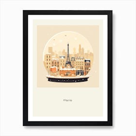 Paris France 3 Snowglobe Poster Art Print