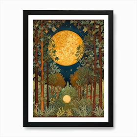 William Morris Moon In The Forest Art Print