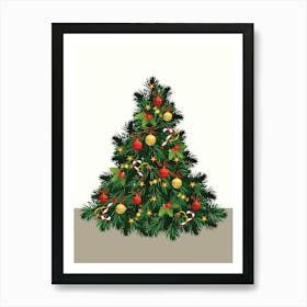 Christmas Tree watercolor illustration Art Print