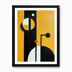 Abstract Black And Yellow Painting, Top Art Print