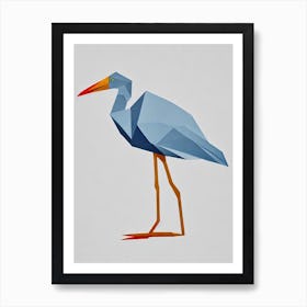 Egret Origami Bird Art Print