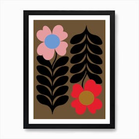 Flowers Gold 1 Art Print