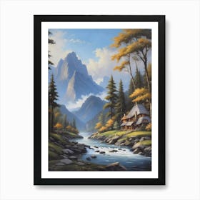 Cabin In The Mountains 5 Art Print