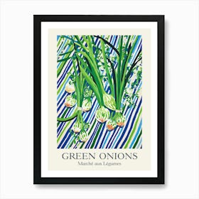 Marche Aux Legumes Green Onions Summer Illustration 3 Art Print