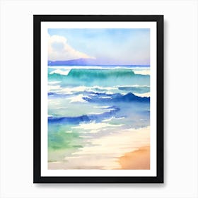 Diamond Beach 2, Bali, Indonesia Watercolour Art Print