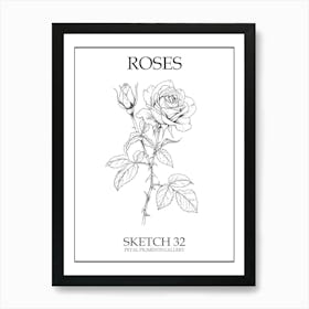 Roses Sketch 32 Poster Affiche