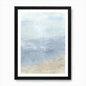 Vision - Abstract Beach Shore Painting Blue Beige Wall Art Art Print