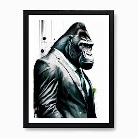 Gorilla In Suit Gorillas Graffiti Style 1 Art Print