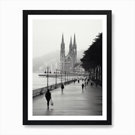 San Sebastian, Spain, Black And White Analogue Photography 3 Art Print