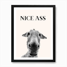 Nice Ass Funny Donkey Bathroom Print Art Print