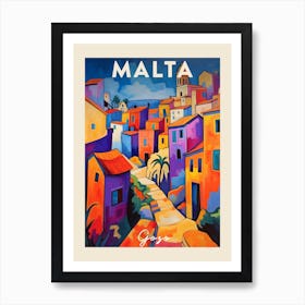 Gozo Malta 1 Fauvist Painting  Travel Poster Art Print