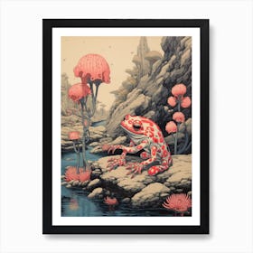 Poison Dart Frog Japanese Style Illustration 3 Art Print