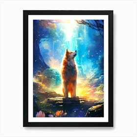 Wolf In The Forest 3 Art Print