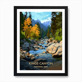 Kings Canyon National Park Travel Poster Matisse Style 2 Art Print